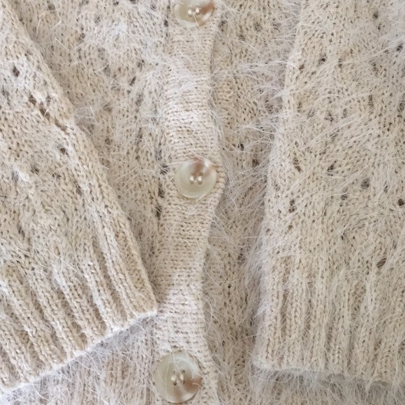 Fuzzy cardigan Lace knit - Picture 3 of 8